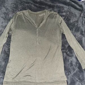 Abercrombie & Fitch Olive Green Long Sleeve Tunic Cozy Top sz S
